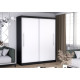 Idzczak Skapis-kupeja RICO 204 cm Melns Balts ar LED profils 200