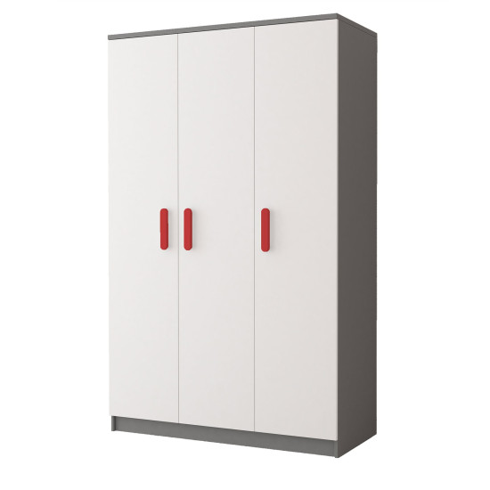 Idzczak Garderobe 3D 19 - SMYK II balts + pelēks sarkans