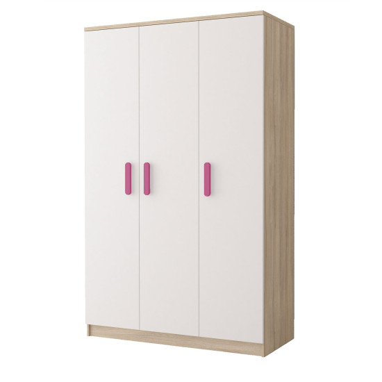 Idzczak Garderobe 3D 19 - SMYK III White Rose + Sonoma Oak