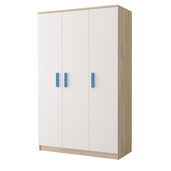 Idzczak Garderobe 3D 19 - SMYK III Blue White + Oak sonoma