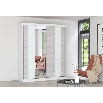Skapis ar bīdāmām durvīm MULTI 32 (183 cm) balts / balts kathult  Skapis ar bīdāmām durvīm MULTI 32 (183 cm) balts / balts kathult