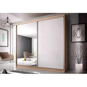 Idzczak riidekapp MULTI 35a (203 cm) Sonoma tamm + valge poolmatt + peegel Idzczak riidekapp MULTI 35a (203 cm) Sonoma tamm + valge poolmatt + peegel
