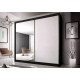 Idzczak Skapis MULTI 35a (203) Melns 203 cm Balts pusspīdīgs + Spogulis LED profils 200