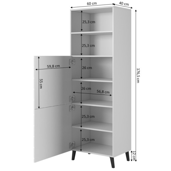 ABETO DISPLAY 60 balts matēts/balts spīdīgs