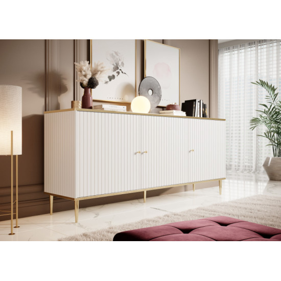 GLAMOUR DRAWER 180 WHITE MAT/ WHITE MAT+GOLD