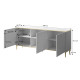 GLAMOUR DRAWER 180 WHITE MAT/ WHITE MAT+GOLD