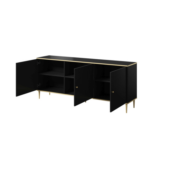 GLAMOUR DRAWER 180 ЧЕРНЫЙ МАТОВЫЙ / ЧЕРНЫЙ МАТОВЫЙ + ЗОЛОТО