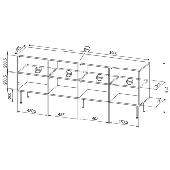 HOLE CHEST 190 valge matt/ valge matt HOLE CHEST 190 valge matt/ valge matt