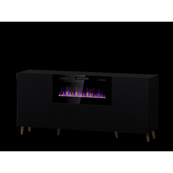 PAFOS KĀDE EF 180 AR KAMĪNA MELNU PAKLĀJU / BLACK MAT