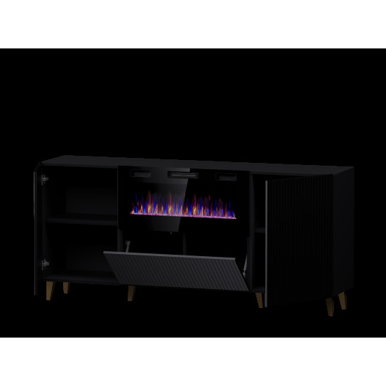 PAFOS KĀDE EF 180 AR KAMĪNA MELNU PAKLĀJU / BLACK MAT
