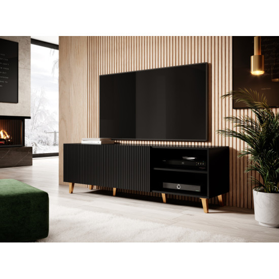 TV galds PAFOS RTV 150 2D2K melns matēts TV galds PAFOS RTV 150 2D2K melns matēts