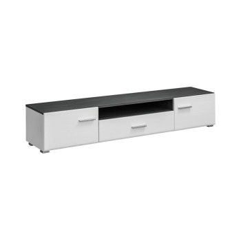 TV plaukts SOLIDO TWIN Norvēģijas priedes melns/balts spīdīgs MDF TV plaukts SOLIDO TWIN Norvēģijas priedes melns/balts spīdīgs MDF