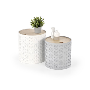 ALBA Комплект из двух журнальных столиков с тумбой белый/серый (1р=1шт) ALBA Комплект из двух журнальных столиков с тумбой белый/серый (1р=1шт)