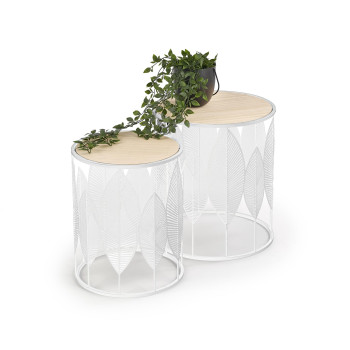 FOLLA komplekt 2 diivanilauda valge/naturaalne (1p=1tk) FOLLA komplekt 2 diivanilauda valge/naturaalne (1p=1tk)