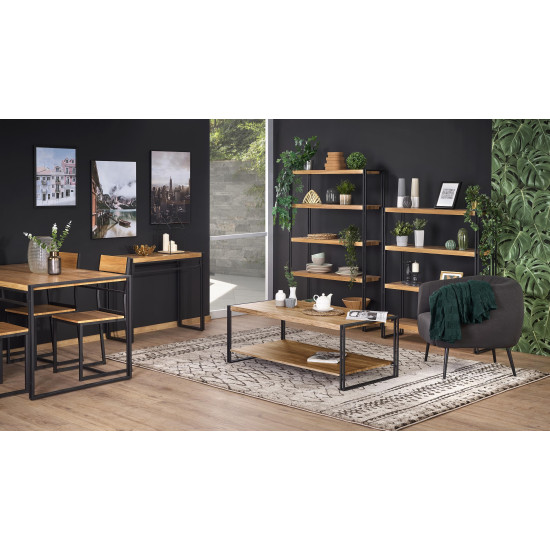 BOLIVAR REG2 книжный шкаф золотой дуб / черный (1п=1шт)