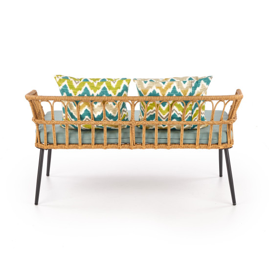 Садовый стул GARDENA 2S (140x58x71cm) черный/натуральный/серый 