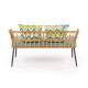 Садовый стул GARDENA 2S (140x58x71cm) черный/натуральный/серый 