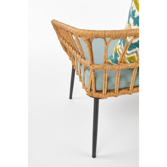 Садовый стул GARDENA 2S (140x58x71cm) черный/натуральный/серый 