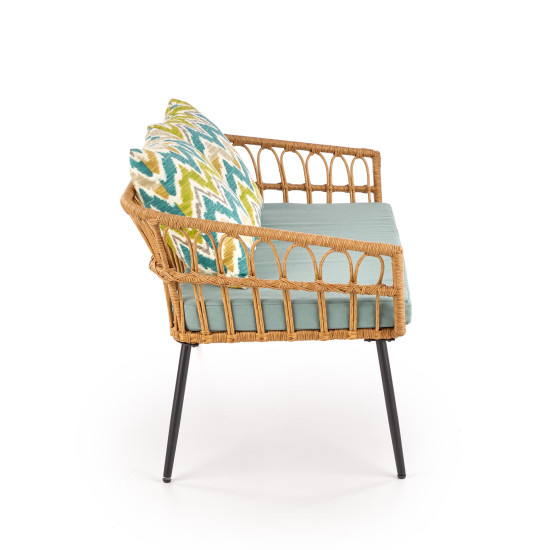 Садовый стул GARDENA 2S (140x58x71cm) черный/натуральный/серый 