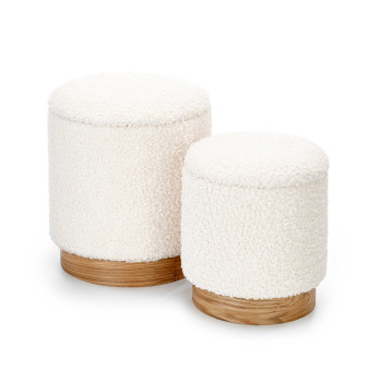 CANCUNi komplekt, 2 poufi, kreem/naturaalne (1p=1komplekt) CANCUNi komplekt, 2 poufi, kreem/naturaalne (1p=1komplekt)