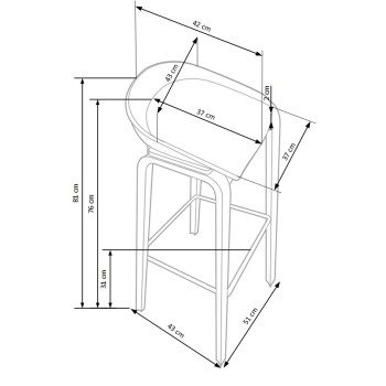 Taburet H86 valge/hall (1p=2tk) Taburet H86 valge/hall (1p=2tk)