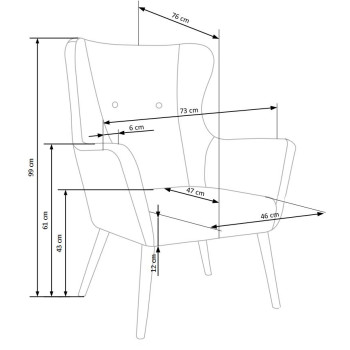 COTTO кресло темно-серый