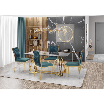 Стол KONAMI, столешница - черный мрамор, ножки - золото (2р=1шт) Стол KONAMI, столешница - черный мрамор, ножки - золото (2р=1шт)