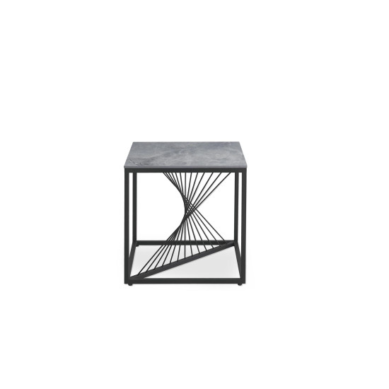 INFINITY 2 SQUARE, журнальный столик, мрамор серый/чёрный (2р=1шт)