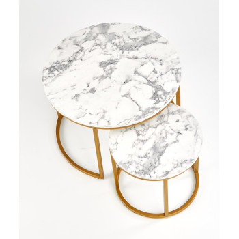 PAOLA komplekt 2 diivanilauda, marmor/kuld (1p=1tk) PAOLA komplekt 2 diivanilauda, marmor/kuld (1p=1tk)