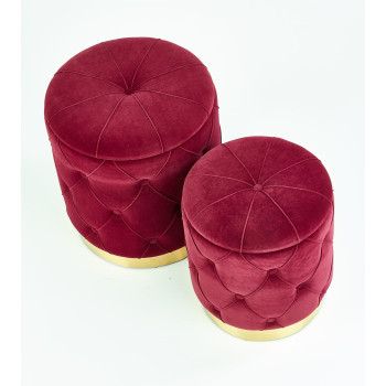 POLLY комплект из 2-х пуфов, бордовый (1п=1компл.) POLLY комплект из 2-х пуфов, бордовый (1п=1компл.)