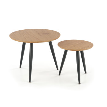 MENTONA 2, 2-st diivanilauast koosnev komplekt, tammepuidust kuldne/must (2p=1komplekt) MENTONA 2, 2-st diivanilauast koosnev komplekt, tammepuidust kuldne/must (2p=1komplekt)