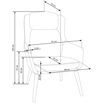 Кресло для отдыха PURIO светло-серый/темно-серый Кресло для отдыха PURIO светло-серый/темно-серый