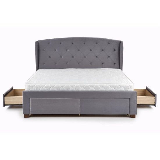 Кровать с ящиками SABRINA 160/200 см серая Кровать с ящиками SABRINA 160/200 см серая