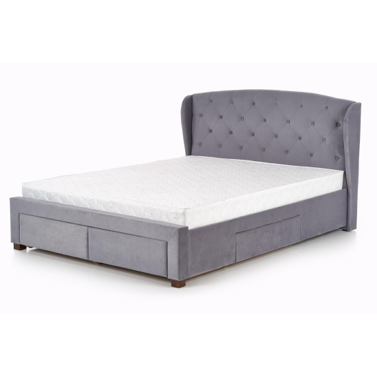 Кровать с ящиками SABRINA 160/200 см серая Кровать с ящиками SABRINA 160/200 см серая