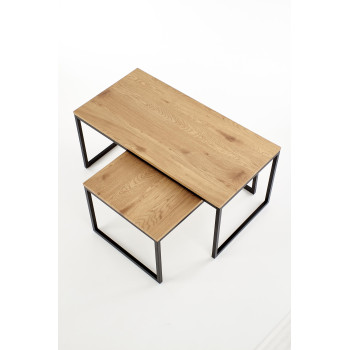 SABROSA 2-st diivanilauast koosnev komplekt - must raam, lauaplaat - kuldne tamm (1p=1tk) SABROSA 2-st diivanilauast koosnev komplekt - must raam, lauaplaat - kuldne tamm (1p=1tk)