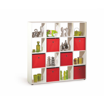 CABOTO 16 grāmatu skapis, balts (2p=1gab.)