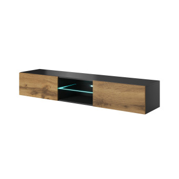 Tv skapis LIVO RTV (180 cm) antracīta korpuss, votānozola fasāde