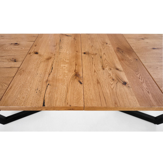 Стол MASSIVE раздвижной 160-250x90x77 см дуб светлый/чёрный (2шт=1шт) Стол MASSIVE раздвижной 160-250x90x77 см дуб светлый/чёрный (2шт=1шт)
