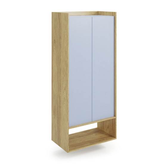 MOBIUS BOOKCASE 2D korpuss: dabisks hikors, priekšpuses - zils horizonts (2p=1gab)
