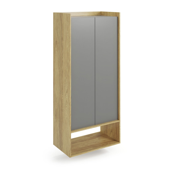 MOBIUS BOOKCASE 2D korpuss: dabīgs hikors, priekšpuse - putekļaini pelēka (2p=1gab) MOBIUS BOOKCASE 2D korpuss: dabīgs hikors, priekšpuse - putekļaini pelēka (2p=1gab)
