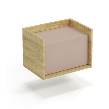 MOBIUS LOW CABINET 1D korpuss: dabīgs hikors, fasādes - antīki rozā (1p=1gab)