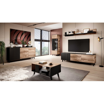 RANDOM RTV-2 TV galds 180 cm ozols wotan/melns (2gab=1gab)