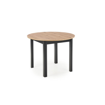 Izvelkams galds RINGO galda krāsa artisan ozolkoka virsma, kājas - melnas (102-142x102x76 cm)  Izvelkams galds RINGO galda krāsa artisan ozolkoka virsma, kājas - melnas (102-142x102x76 cm)