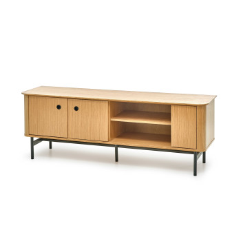 SMART TV skapis-1 dabīgs ozols/melns (2p=1gab) SMART TV skapis-1 dabīgs ozols/melns (2p=1gab)