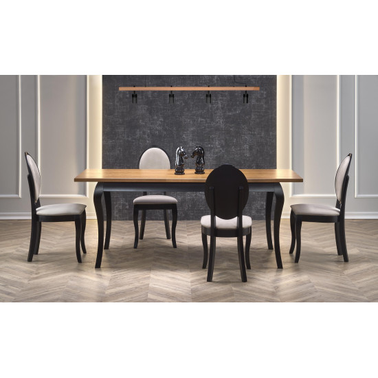 Стол раздвижной WINDSOR 160-240x90x76 см темный дуб/черный (2шт=1шт) Стол раздвижной WINDSOR 160-240x90x76 см темный дуб/черный (2шт=1шт)