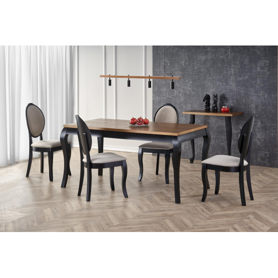 Стол раздвижной WINDSOR 160-240x90x76 см темный дуб/черный (2шт=1шт) Стол раздвижной WINDSOR 160-240x90x76 см темный дуб/черный (2шт=1шт)