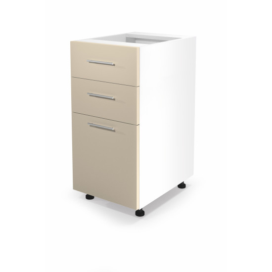 VENTO D3S-40/82 тумба нижняя с ящиками, фасад с механизмом Hettich: бежевый (1п=1шт) VENTO D3S-40/82 тумба нижняя с ящиками, фасад с механизмом Hettich: бежевый (1п=1шт)