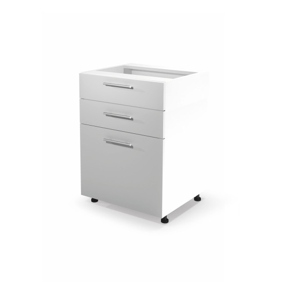 VENTO D3S-60/82 тумба нижняя с ящиками, фасад с механизмом Hettich: белый (1п=1шт) VENTO D3S-60/82 тумба нижняя с ящиками, фасад с механизмом Hettich: белый (1п=1шт)