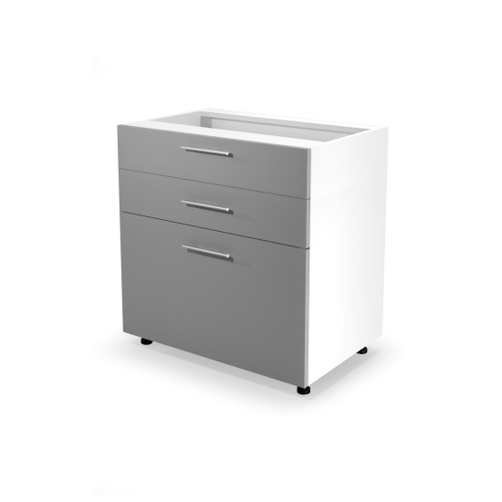 VENTO D3S-80/82 тумба нижняя с ящиками, механизм Hettich, фасад: светло-серый (1п=1шт) VENTO D3S-80/82 тумба нижняя с ящиками, механизм Hettich, фасад: светло-серый (1п=1шт)