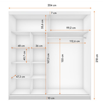 Idzczak riidekapp RICO 204 cm must valge + LED profiil 200 Idzczak riidekapp RICO 204 cm must valge + LED profiil 200
